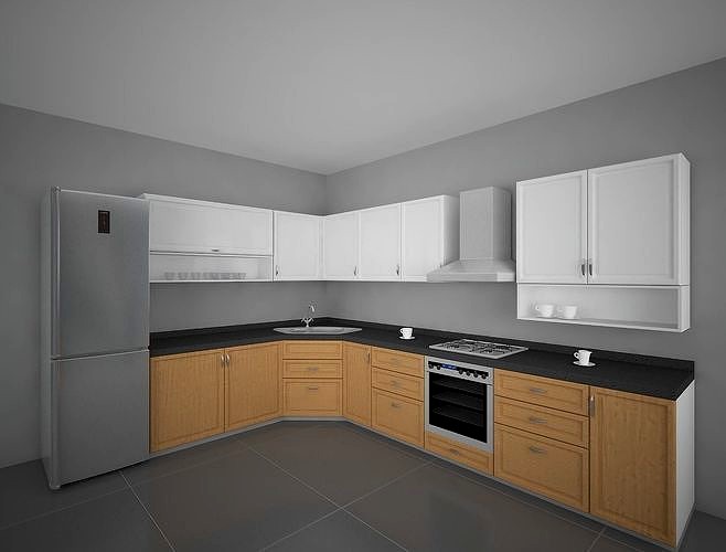 Semi classic Kitchen  Set 3D model