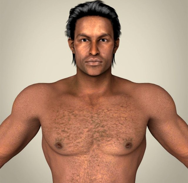 Realistic African Muscular Male 3D Model