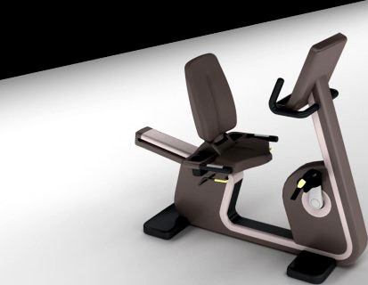 Recline Gym Cardio Trainer 3D Model