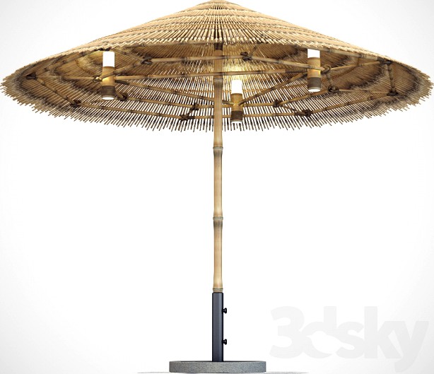 bamboo umbrella 3d model