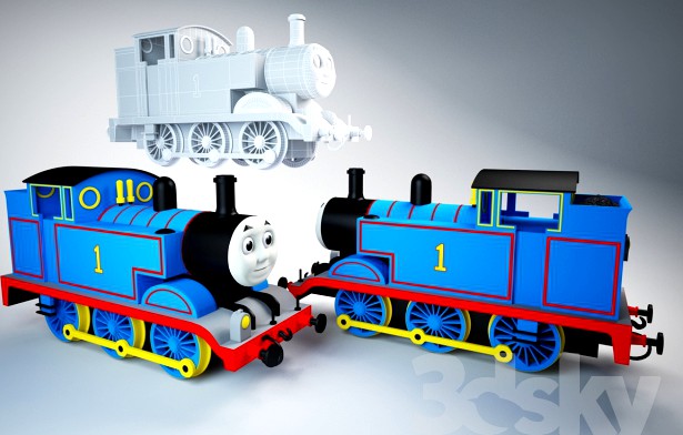 cartoon train toy thomas the tank engine 3D Model in Train 3DExport