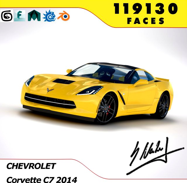 Chevrolet Corvette C7 Stingray - 2014 3D Model
