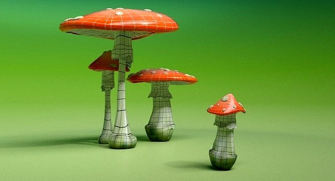 3D model toadstools