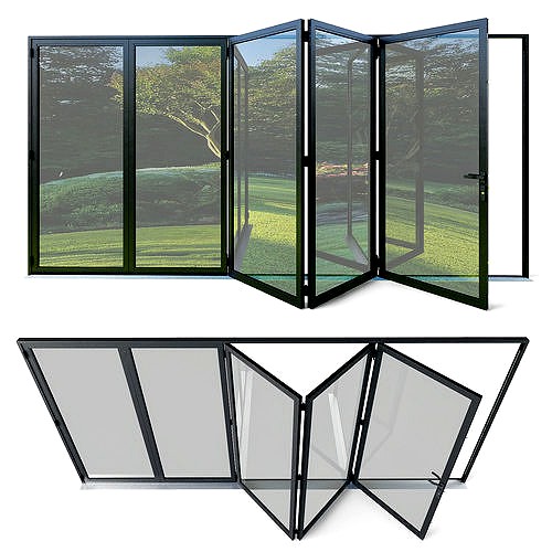 Bi folding doors 3d model