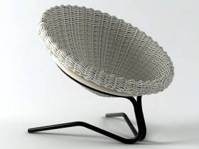 French Round Willow Seat