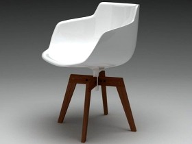 Flow armchair oak base