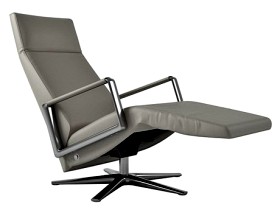 Swivel Chair with Adjustable Footrest