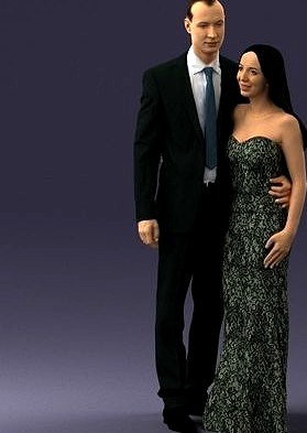 Couple in evening clothes 1224 3d print ready | 3D