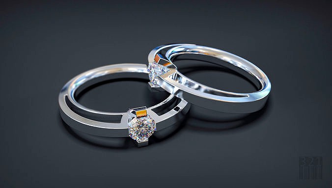 a ring with a diamond | 3D