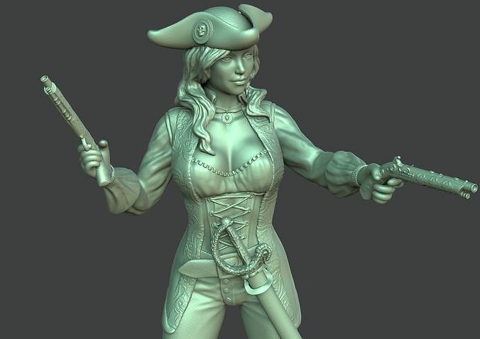 Female pirate 3D print model | 3D