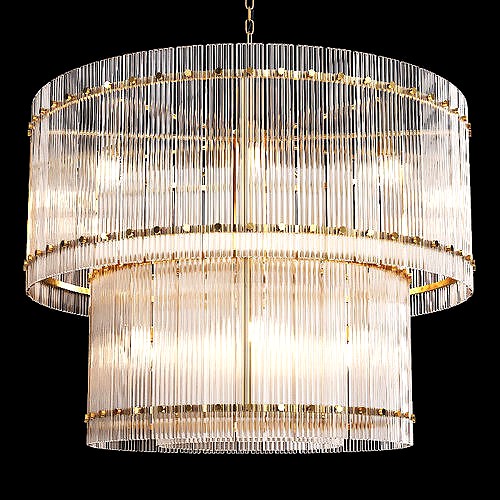 Restoration Hardware SAN MARCO 2-TIER ROUND CHANDELIER 36 Brass