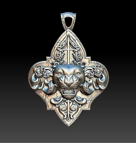 Pendant Panther  and  cherub