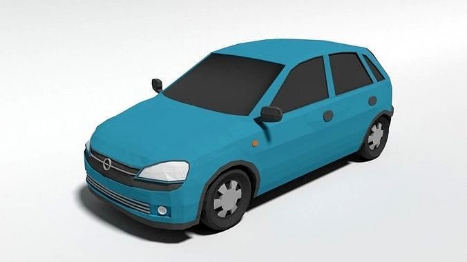 Low Poly Cartoon Opel Corsa C Car