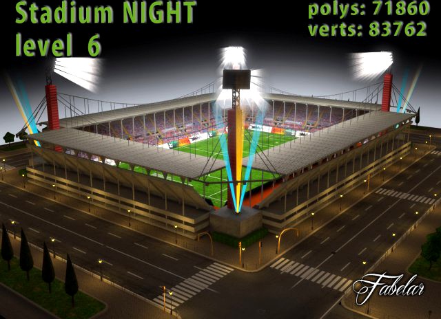 Stadium Level 6 Night 3D Model