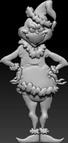 3d STL model for CNC  Grinch 2