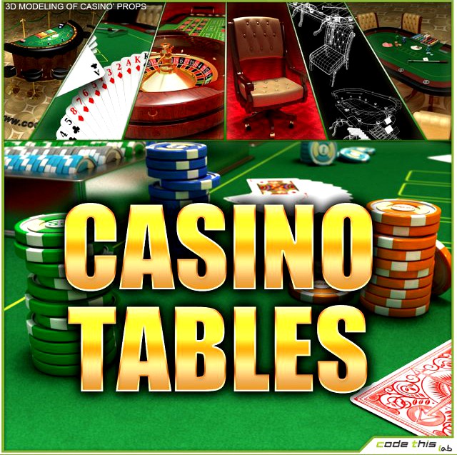 Casino Tables Roulette Poker Blackjack 3D Model