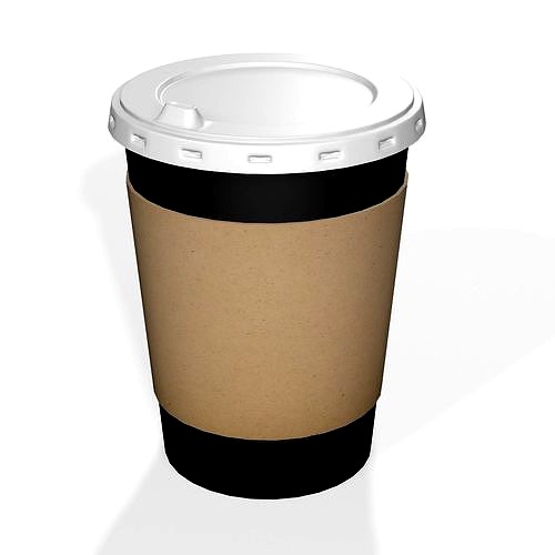 Coffee Drink Cup Plastic Paper 3D model