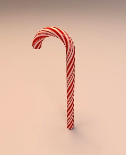 Low Poly CandyCane - Game Ready