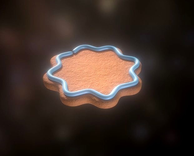 Gingerbread low-medium high poly with light blue decoration