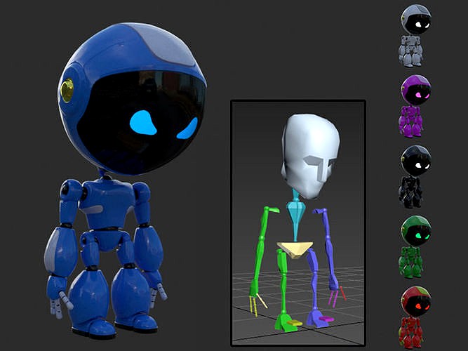 Robot rigged with 3Ds max Biped