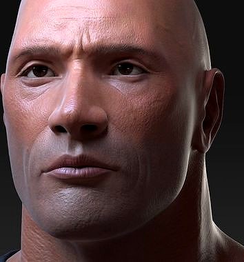 Dwayne Johnson Bust Model
