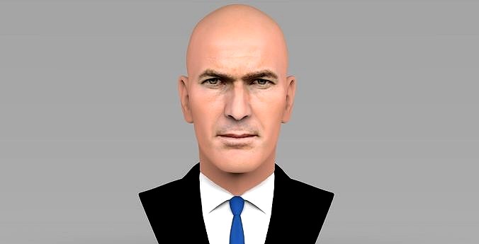 Zinedine Zidane bust ready for full color 3D printing | 3D