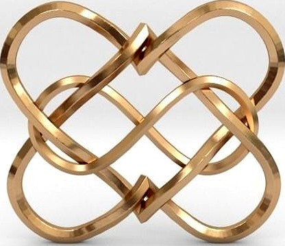 2 Hearts infinity pendant | 3D