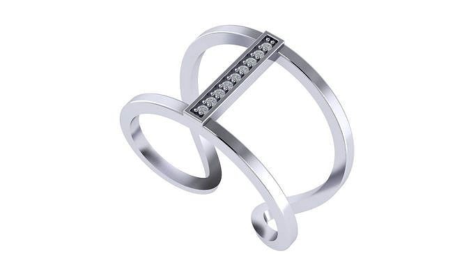 Diamond convoluted ring | 3D
