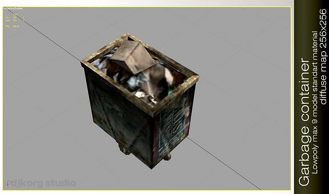 Lowpoly garbage dumpster