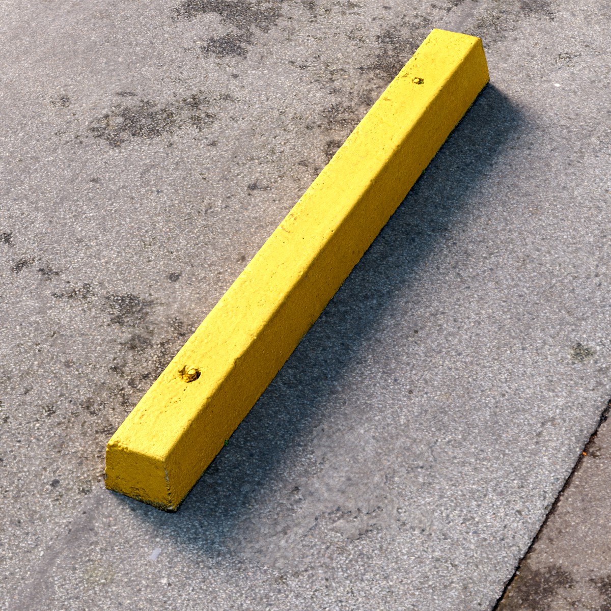 Yellow concrete parking stopper #02