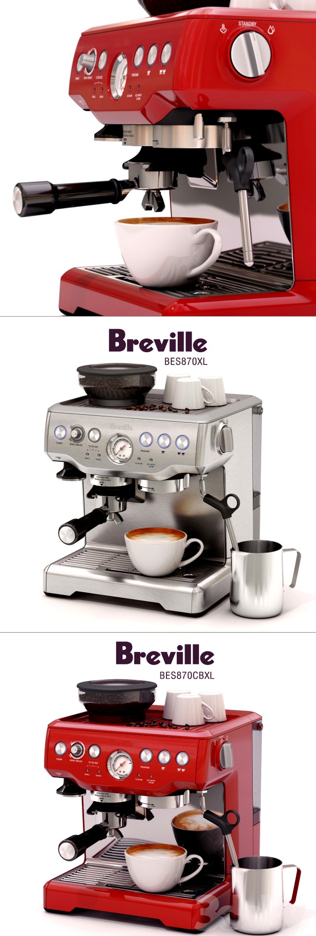 Breville Barista Express BES870XL / BES870CBXL 3d model