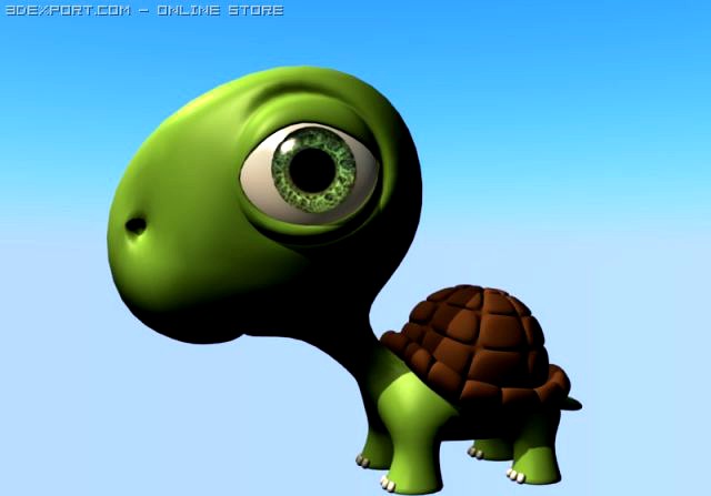 Cute Turtle 3D Model