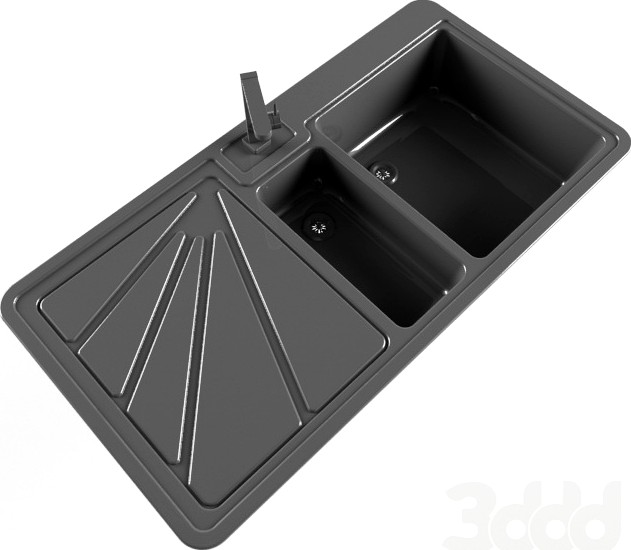 Мойка для кухни двухсекционная 3d model