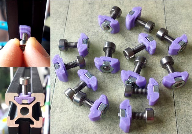 T-nut M3 drop-in rotating 2020 V-Slot (Tevo, Creality, Tronxy, Anet)