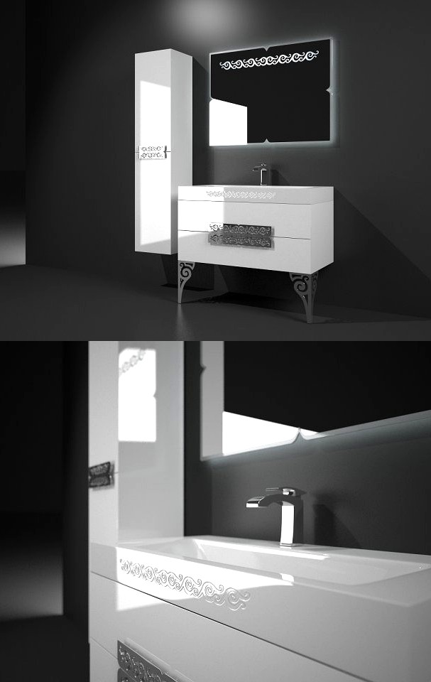 Bathroom furniture Coquille Flow 3D Model