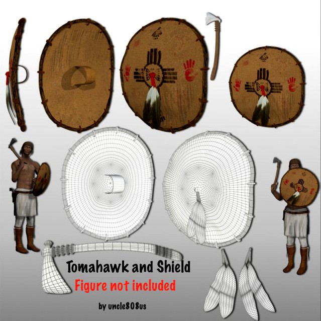Tomahawk and Shield 3D Model
