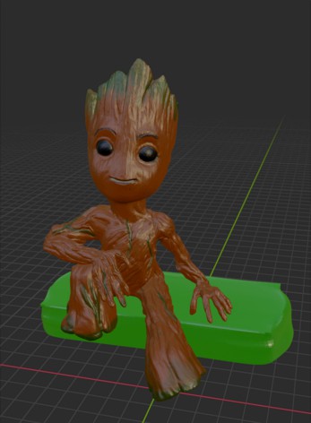 sitting cool baby groot on stand