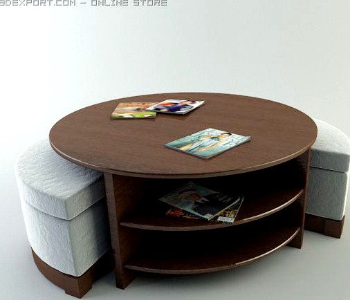 Round cocktail table 3D Model