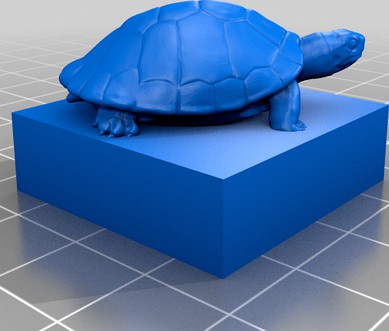 Turtle on a Lego Duplo compatible brick