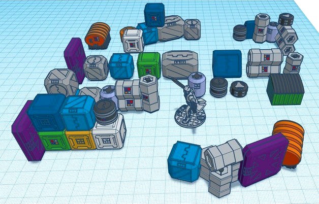 Sci fi station colony spaceport scatter terrain