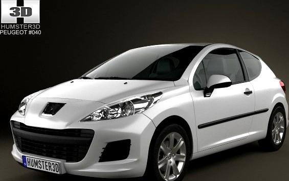 Peugeot 207 hatchback 3door 2012 3D Model