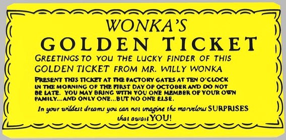 Multi-Material Willy Wonka’s Golden Ticket