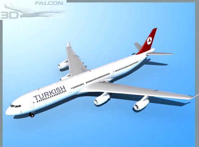 Falcon3D A340 600 Turkish Airlines 3D Model