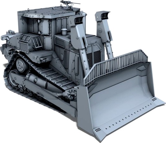 Armored CAT D9R Bulldozer 3D Model