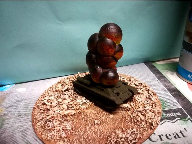 Destroyed Tank Marker for 3d printed tanks (fow, tanks)