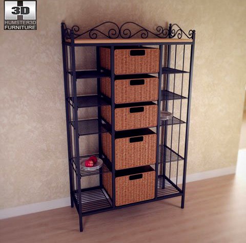 Manilla 5 Drawer Kitchen Storage Rack 3D Model