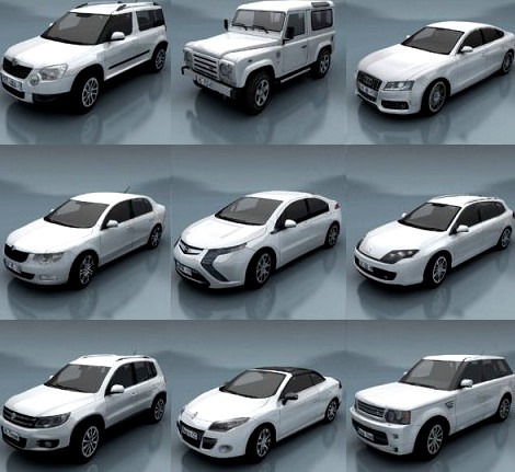 10  City cars models E 3D Model