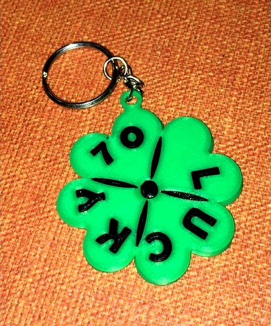 Multicolor Rotating Irish Lucky Clover Keychain