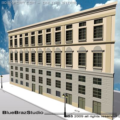 European building facade 2 3D Model