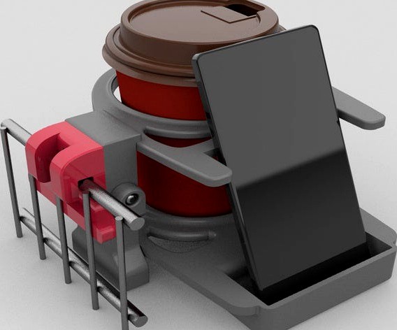 Collapsible shopping cart cup holder